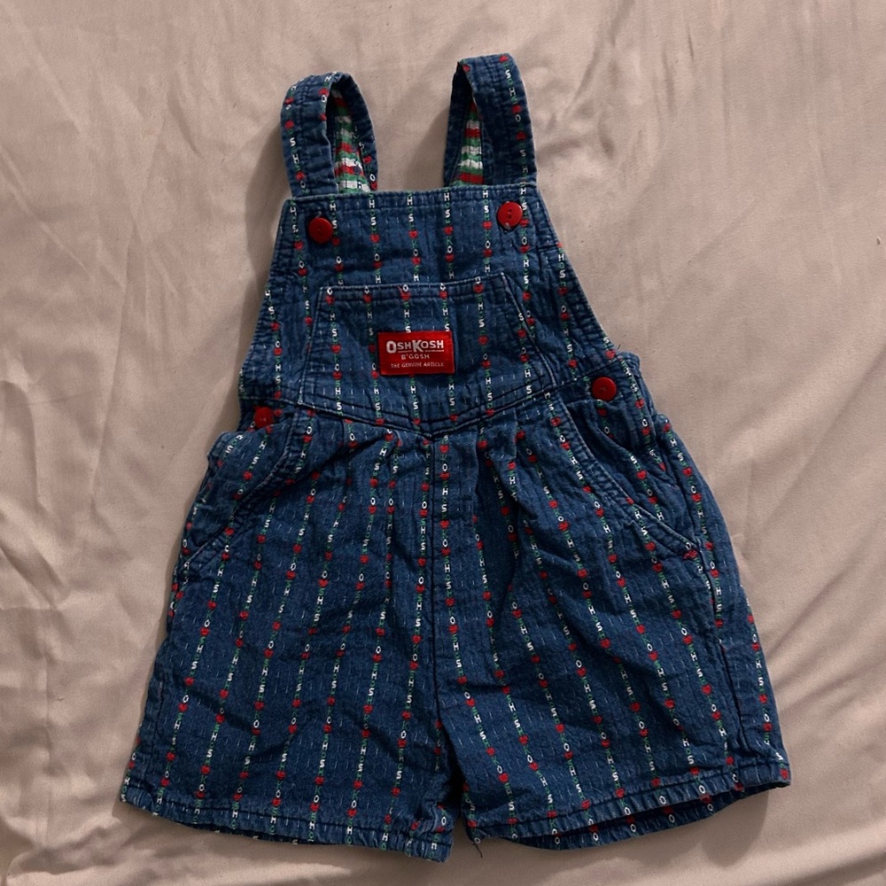 Vintage OshKosh B'gosh Blue Denim Overalls with hearts